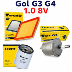 Kit Filtros Gol G3 G4 1.0 8V Oleo Combustivel e Gasolina Tecfil Original