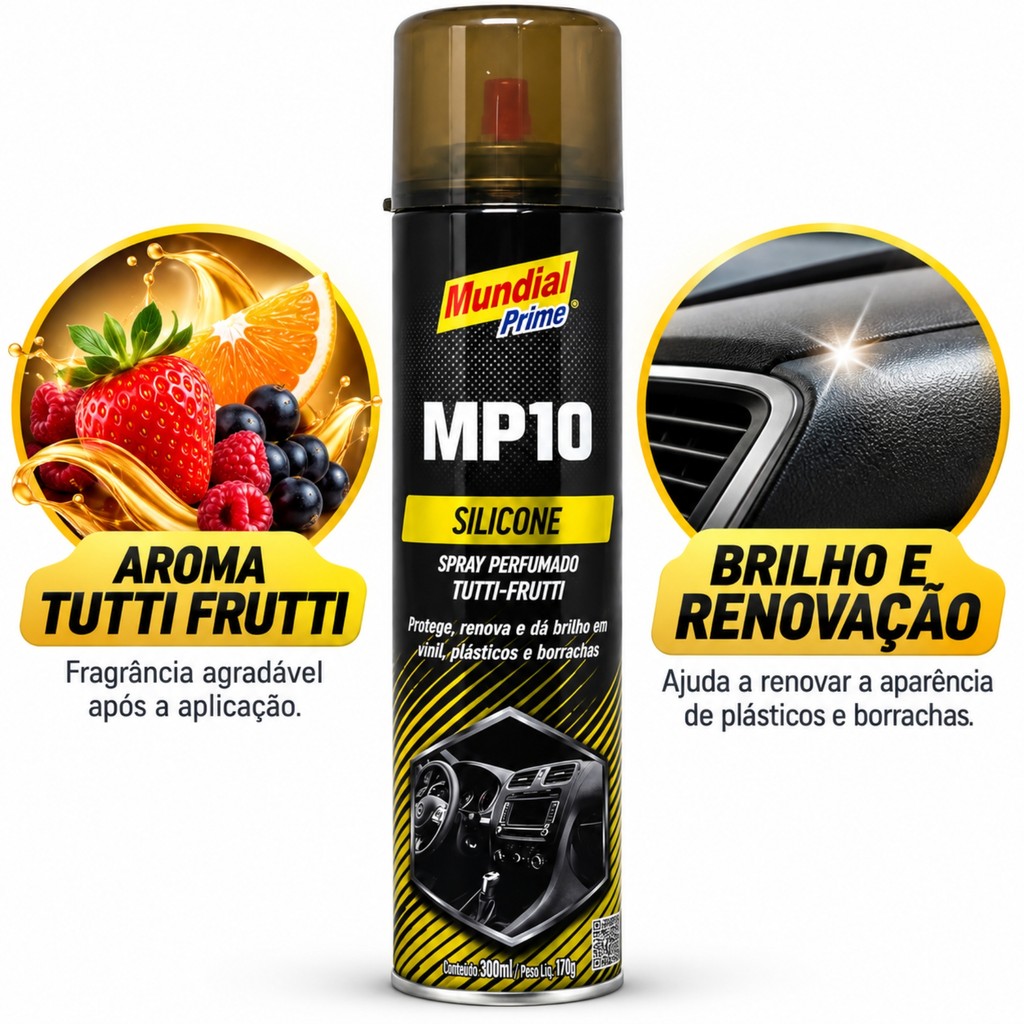 Silicone Automotivo MP10 Tutti Frutti 300mL Mundial Prime · foto 2
