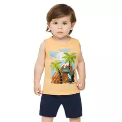 Conjunto Bebê Menino Aventura Curto Elian Amarelo