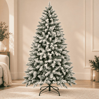 Árvore Natalina Nevada 1,80m 320 Galhos Grande Efeito Neve Decoração de Natal Casa Sala Luxo