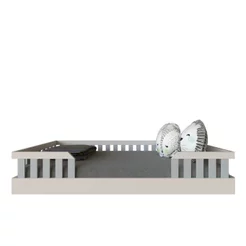 Cama Infantil Montessoriana Solteiro Cori Yescasa Branco/Cinza Cristal Branco/Cinza Cristal