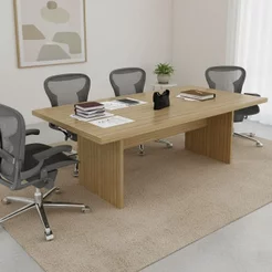 Mesa para Reunião 6 Lugares 200x100cm Marrom/Amêndoa Amêndoa