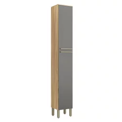 Paneleiro Simples com 2 Portas 100% MDF Itália Espresso Móveis Amêndoa/Chumbo
