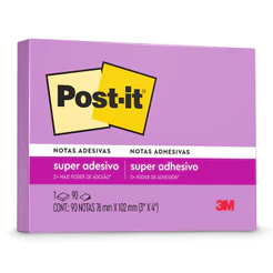 Bloco de notas super adesivas Post-it Roxo 76x102mm 90 folhas 3M
