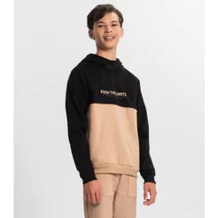 Moletom Juvenil Menino Com Capuz Minty Preto