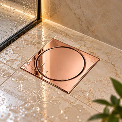 Ralo para Piso Click Rose + Porta Grelha 15X15 cm