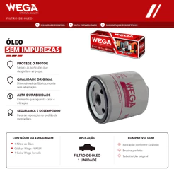 Filtro De Oleo GOLF 1.6 8V 2002 2003 2004 2005 2006 – WEGA WO341