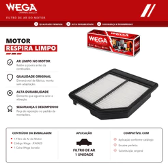 Filtro de ar do Motor HONDA CIVIC 1.8 2006 2007 2008 2009 2010 2011 – WEGA JFA0429