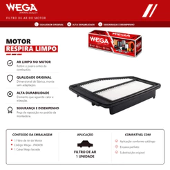 Filtro de ar do Motor HONDA CIVIC I-VTEC R20Z1 – Wega JFA0438