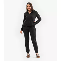 Calça Feminina Jogger Em Moletom Peluciado Rovitex Preto