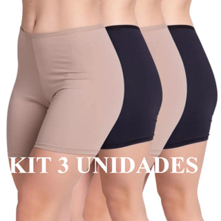 Kit 3 Shorts Segunda Pele Anágua Liso Conforto Feminino Bermuda Shortinho Ideal pra Vestido e Saia em Oferta na Shopee