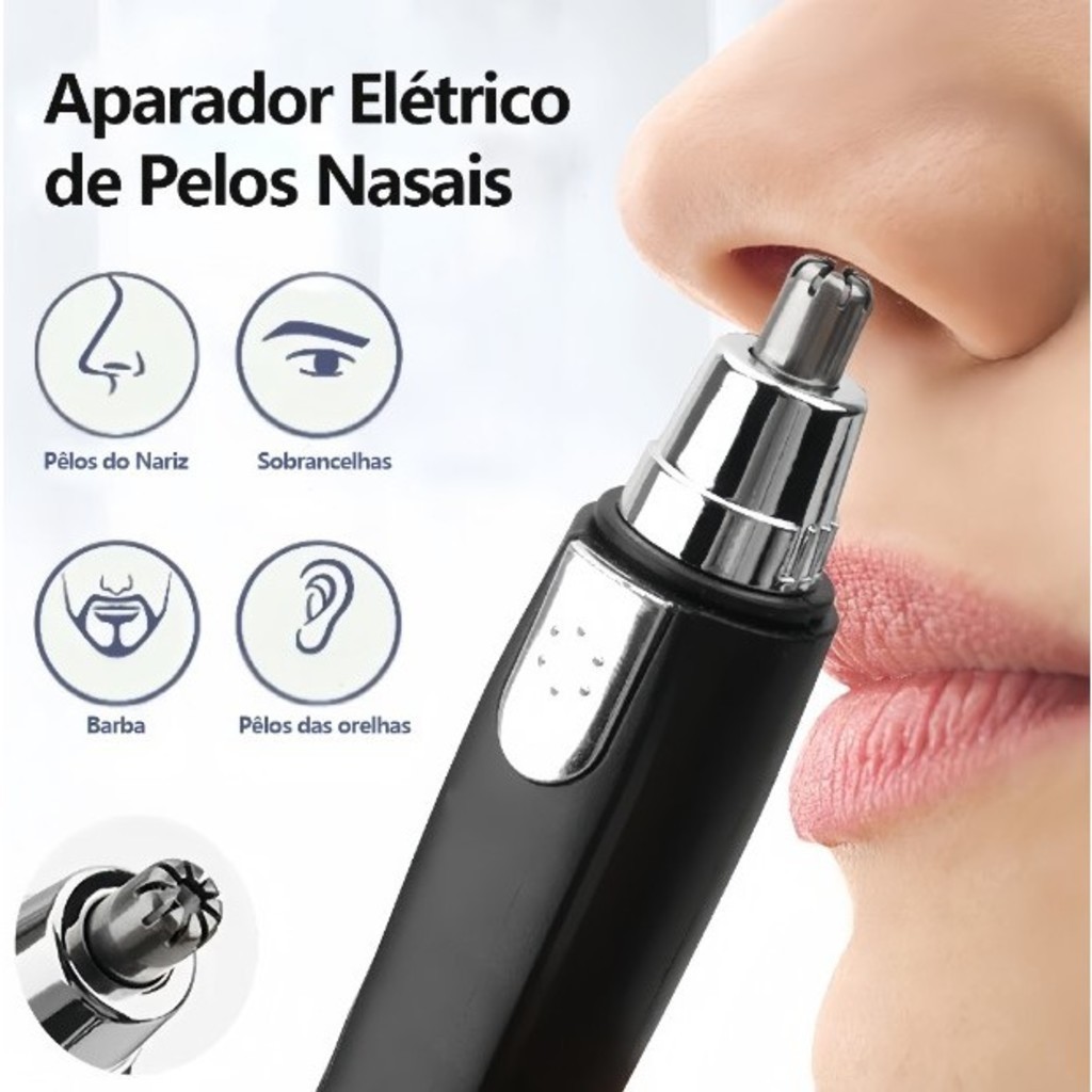 Máquina de Cortar Pelos Cortador Aparador de Cabelos do Nariz e Ouvido Nose Ear Hair Trimmer em Oferta na Shopee