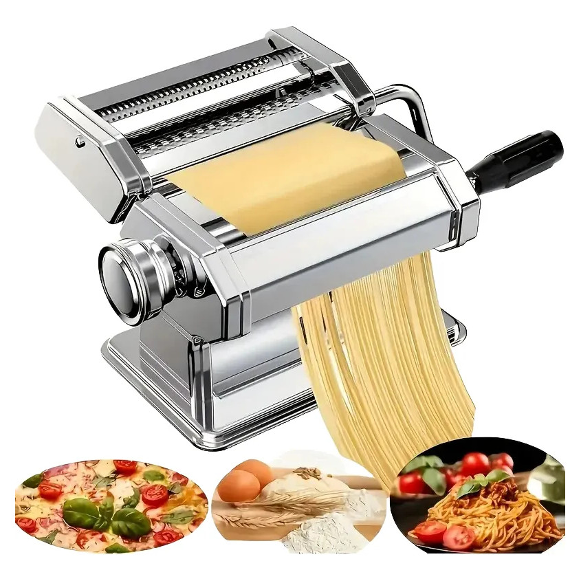 Máquina Macarrão Caseira Laminador Massas Macarrão Luxo Inox