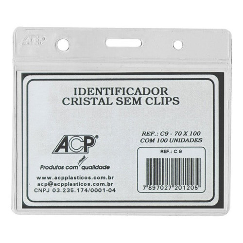 Cracha Identificador Transparente Horizontal Pacote Com 50u em Oferta na Shopee