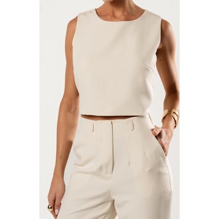 Cropped Feminino Alfaiatária Social Regata Blusa Elegante