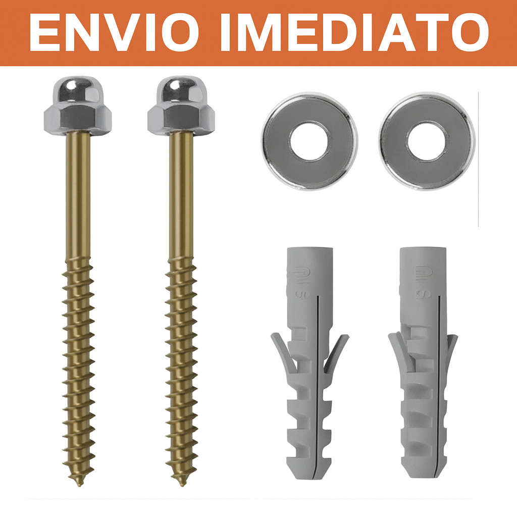 Kit 02 Parafusos para Vaso Sanitário e Lavatório Com Bucha 10 Latão Não Enferruja