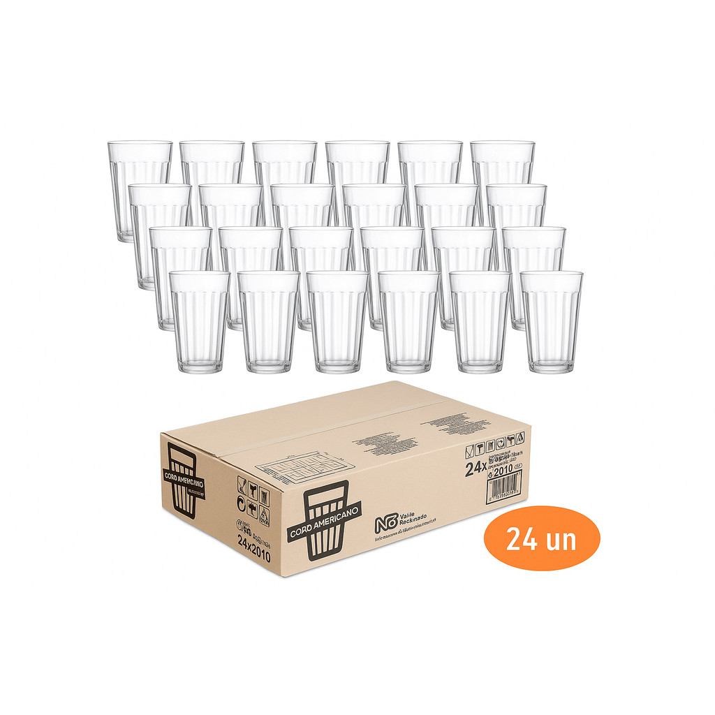 Kit 6/12/24/48 Copos Americanos de Vidro 190 ml Nadir Copo de Cerveja Café para Bar em Oferta na Shopee