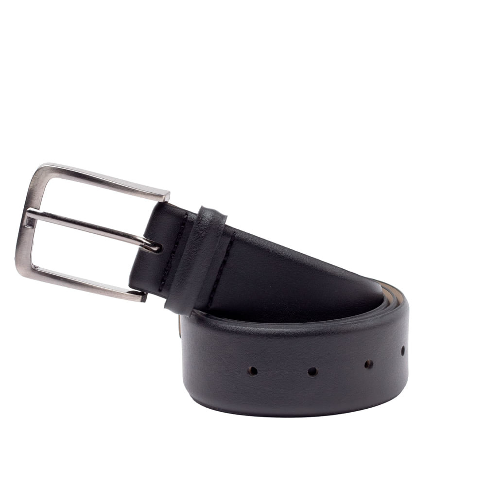 Cinto Masculino Fasolo Preto Clássico Casual Social Fivela Ajustável