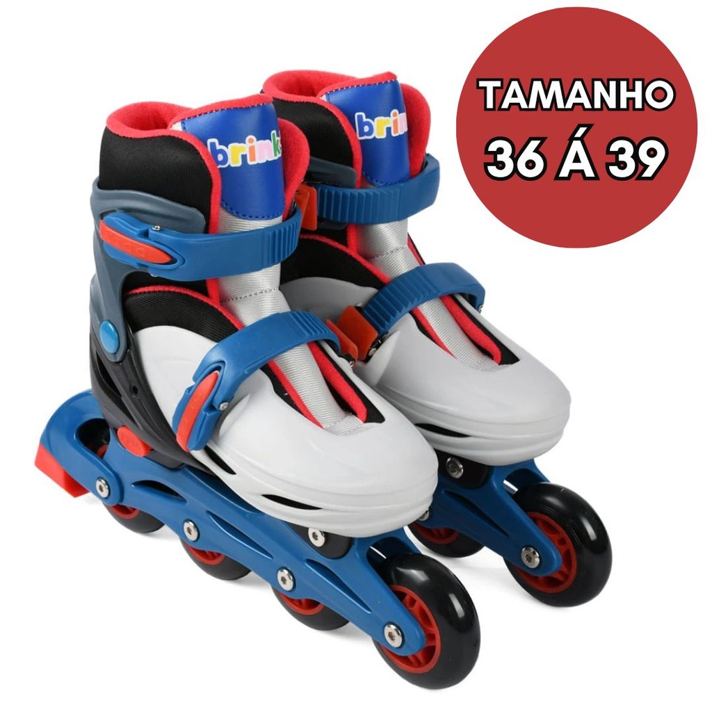 Patins Inline Ajustável Tamanho 36 á 39 Masculino Patins Seguro Confortável Original