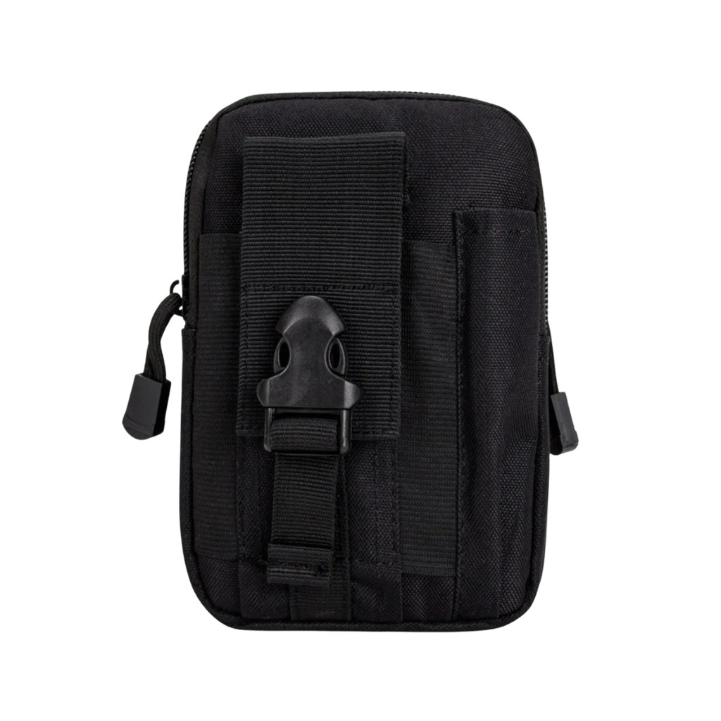 Bolsa Pochete bag Edc Modular Porta Celular Molle Cintura Militar P/ Cinto nylon preto multiuso