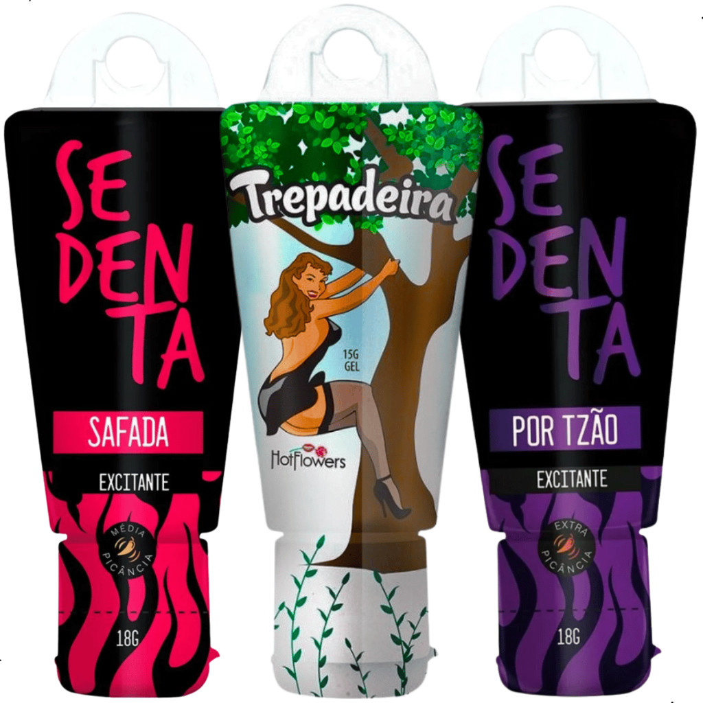 Kit 3 Gel Excitante Lubrificante  Sedenta +Trepadeira +Safada - SEX SHOP em Oferta na Shopee