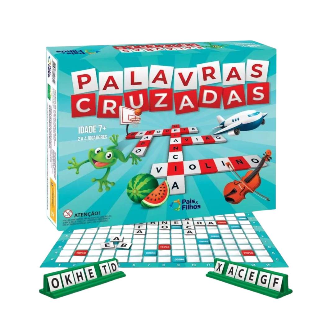 Jogo de Tabuleiro Palavras Cruzadas 2 a 4 Jogadores Pais e Filhos - 2171-1 em Oferta na Shopee