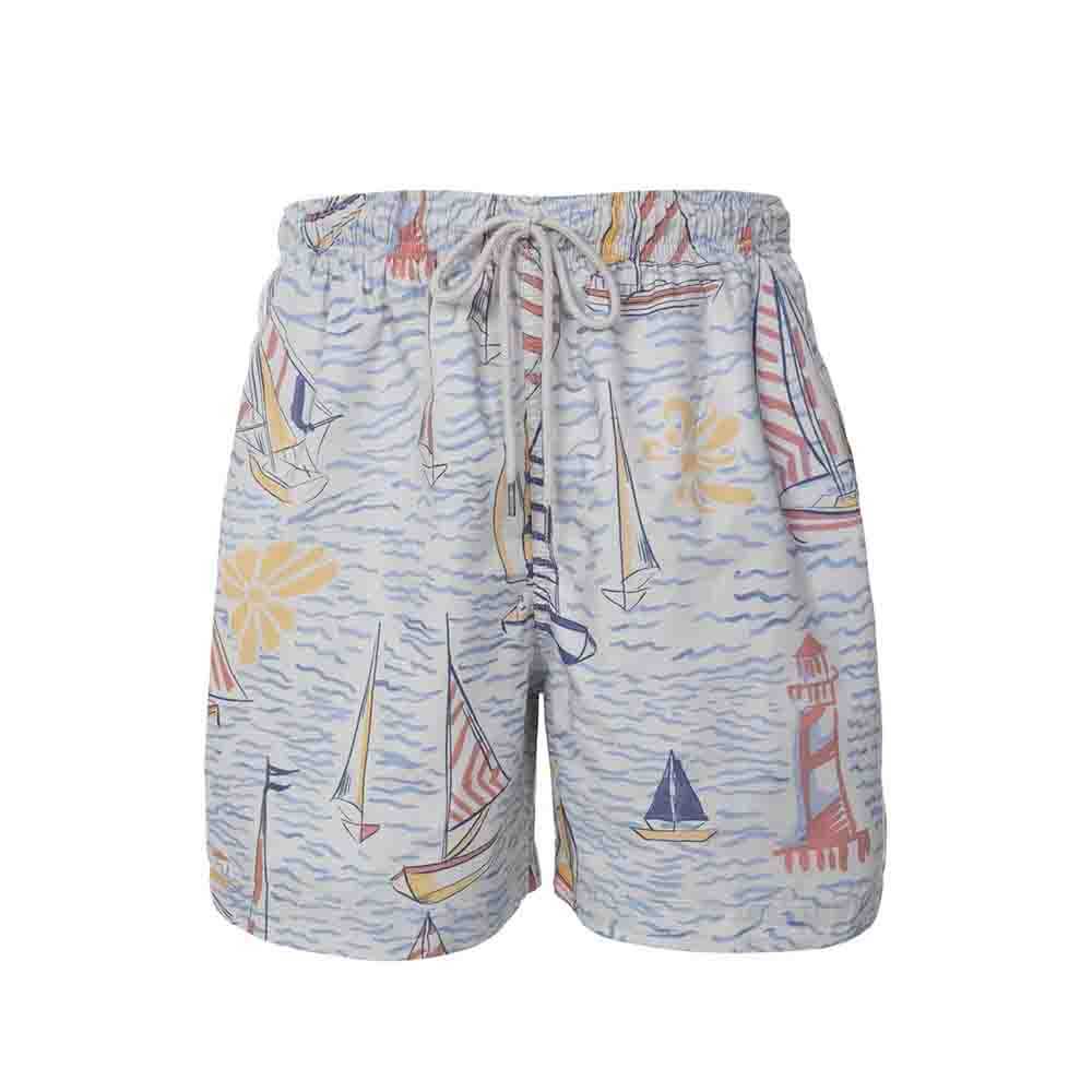 Shorts Individual Boxer Estampado Barco Masculina
