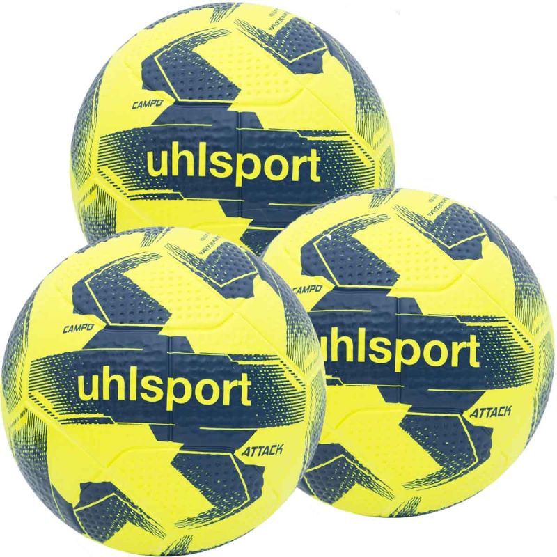 Kit C/ 3 Bolas Uhlsport Attack Campo +GLUE 0% Água