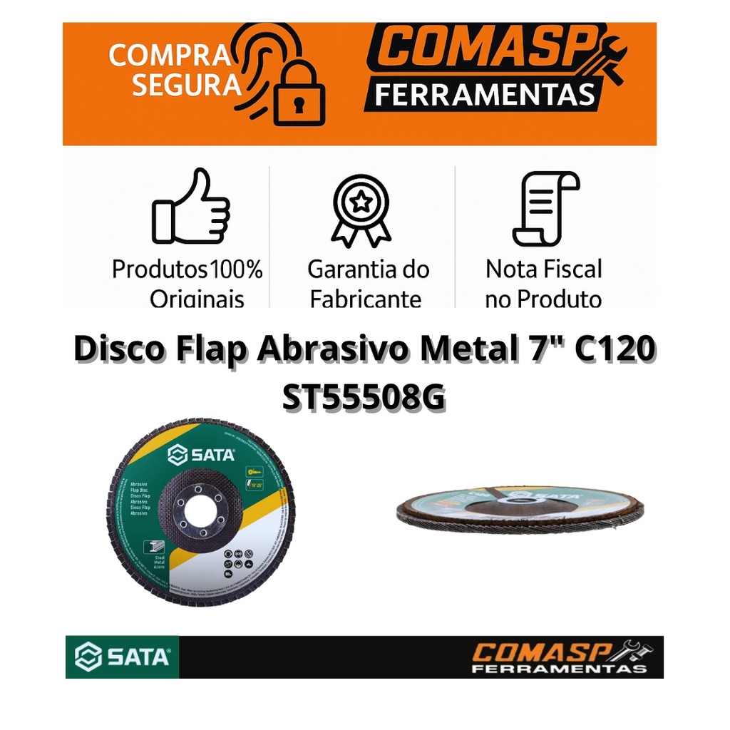 Disco Flap Abrasivo Metal 7" C120 - ST55508G - Eficiência Máxima em Metais · foto 2
