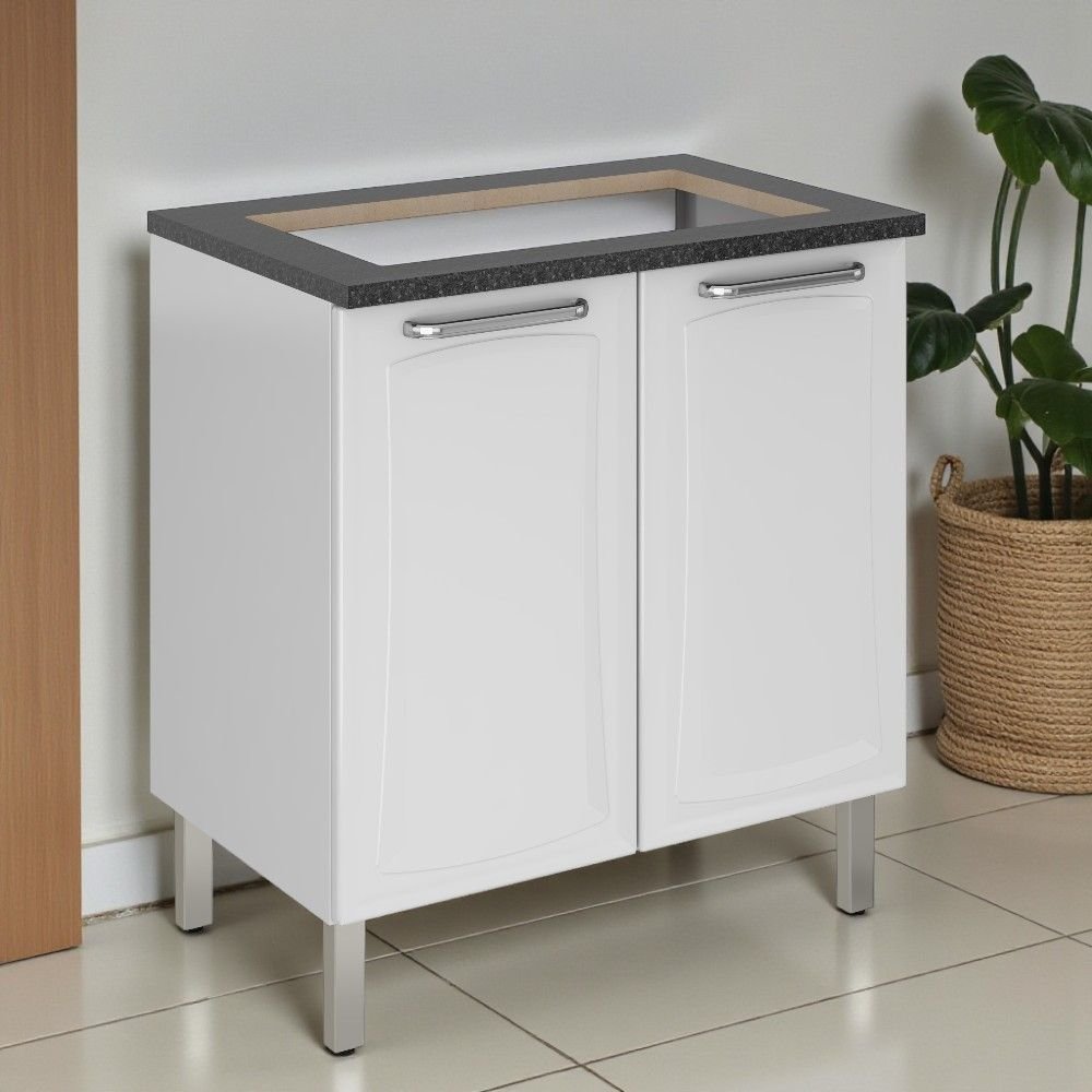 Balcão Cozinha em Aço 2 Portas 80cm para Cooktop 5 Bocas Dobradiças Slow Motion Tarsila Itatiaia em Oferta na Shopee