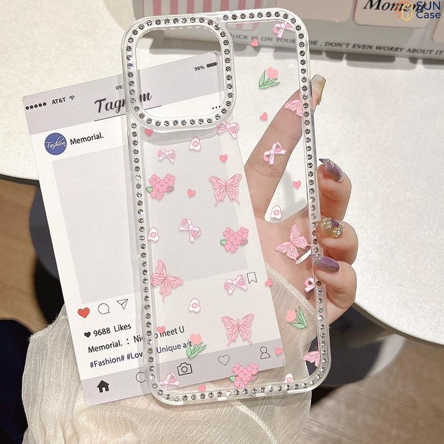 Capinha Para iPhone 15 14 13 12 11 XR Pro Capa Ce Celular Normal Com Diamante Glitter Transparente SZK 1001