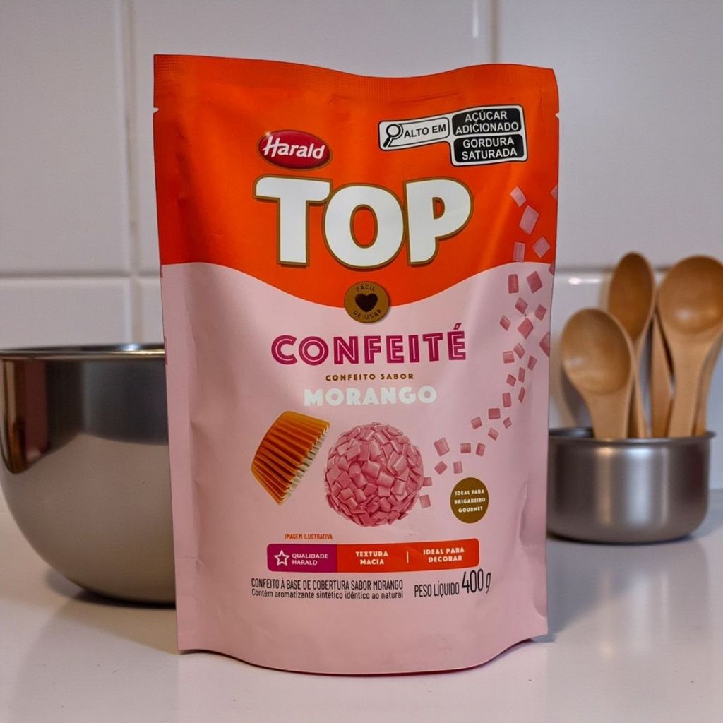 Top Confeité Sabor Morango - Top - 400g - 1 unidade - Harald - Rizzo em Oferta na Shopee