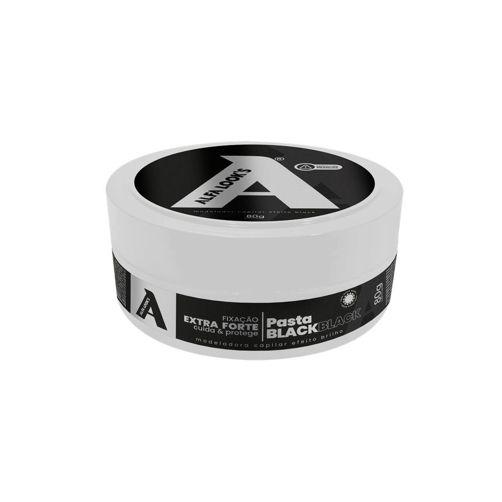PASTA MODELADORA BLACK COM FIXAÇÃO EXTRA FORTE - ALFA LOOK'S 80G