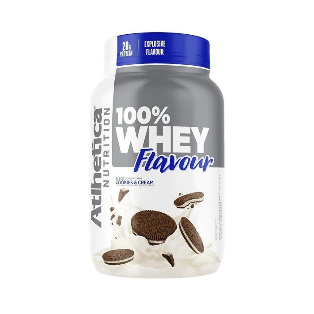 100% Whey Flavour  Atlhetica (900G) - Sabor: Cookies e Cream