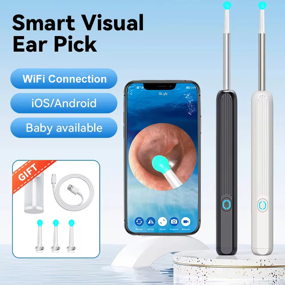 Kit De Limpeza De Ouvido Inteligente Sem Fio Para iPhone iPad Android em Oferta na Shopee