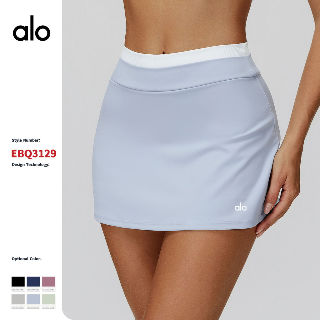 Nude sentir contraste cor saia cintura alta rosqueado falso saia esportiva de duas peças Anti-reflexo saia de tênis 3129 em Oferta na Shopee