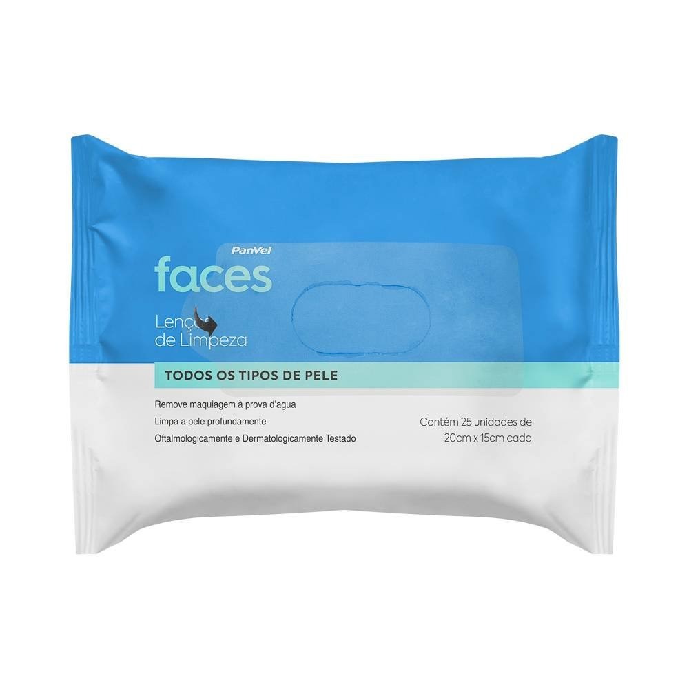 Lenço Demaquilante Panvel Faces Todos Os Tipos De Pele 25 Unidades em Oferta na Shopee