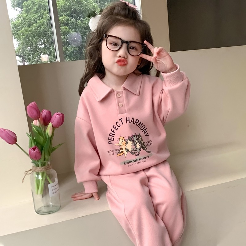 Meninas terno roupas de primavera 2025 novo estilo moda roupas de bebê calças de bebê primavera outono crianças moletom