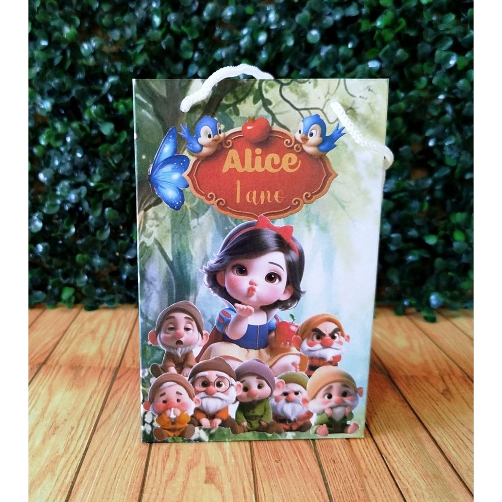 Sacolinha Surpresa Personalizada para Festa Infantil de Criança Mimo Lembrancinha Branca de neve baby