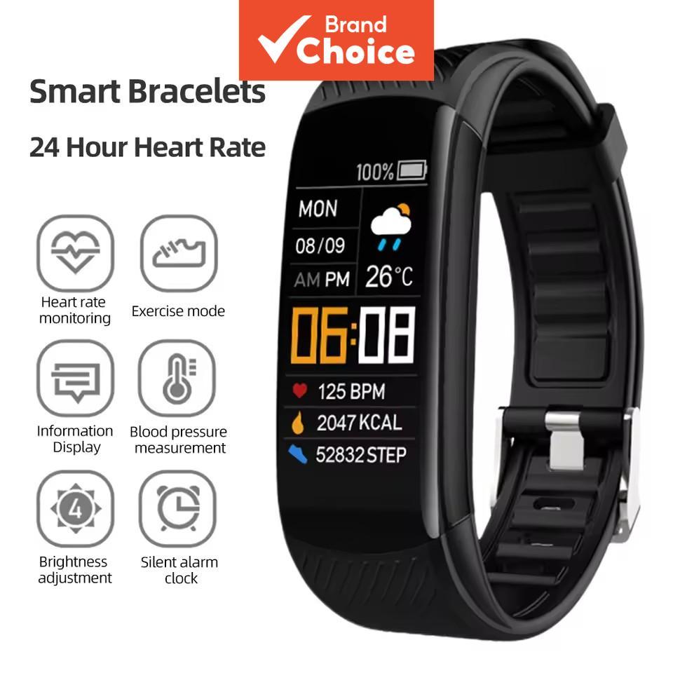 Relógio Inteligente Esportivo com Monitor de Frequência Cardíaca, Pressão Arterial, Oxigênio no Sangue, Carregamento USB