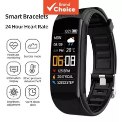 Relógio Inteligente Esportivo com Monitor de Frequência Cardíaca, Pressão Arterial, Oxigênio no Sangue, Carregamento USB