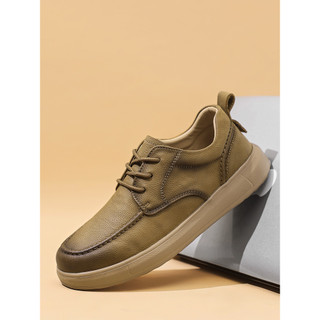 Sapatos masculinos de couro de camada superior 2026 novo estilo primavera tênis casuais de couro genuíno sapatos de cour