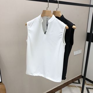 Gola colete masculino na moda verão na moda exterior Wear sem mangas camiseta colete Casual masculino colete de ombro la