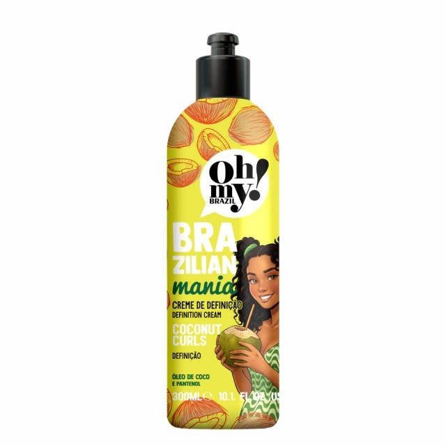 Creme Coconut Curls Oh My Brazilian Mania 300ml | Pra cabelos com química