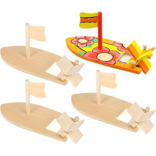 Yimaa 6 Pack DIY Wooden Sailboat Model Kits - Rubber Band Paddle Boat Toys for Kids - Handmade Craft Gift for School Pro
