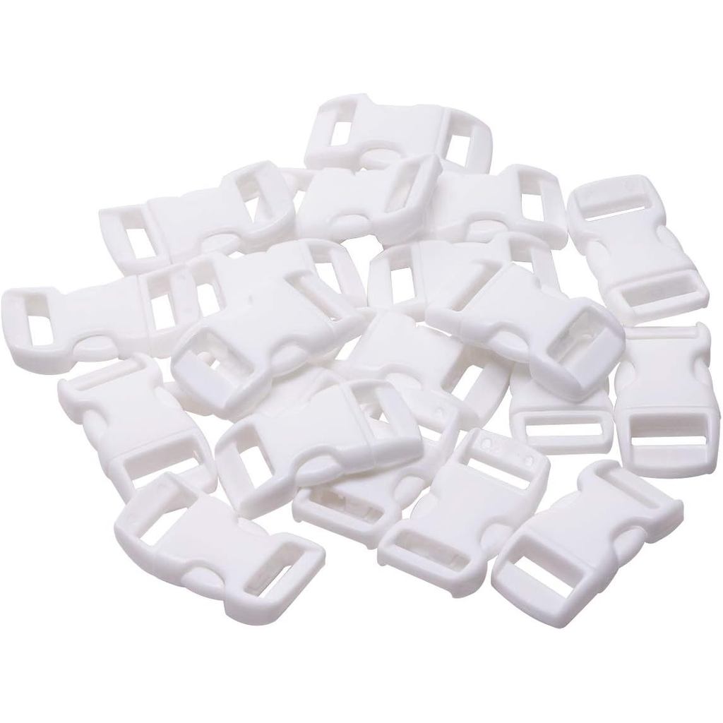 PENTA ANGEL Fivela Plástica Branca 20 Peças 3/8 polegadas Fivela de Liberação Rápida para Pulseiras de Paracord Artesana