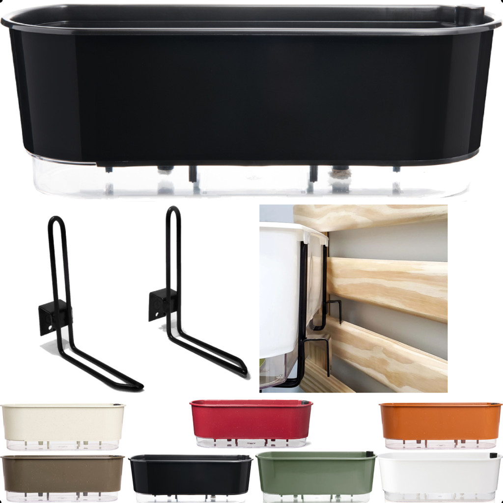 Vaso Jardineira Autoirrigável Floreira Com Suporte Treliça Raiz Auto Irrigável 40cm Horta Temperos