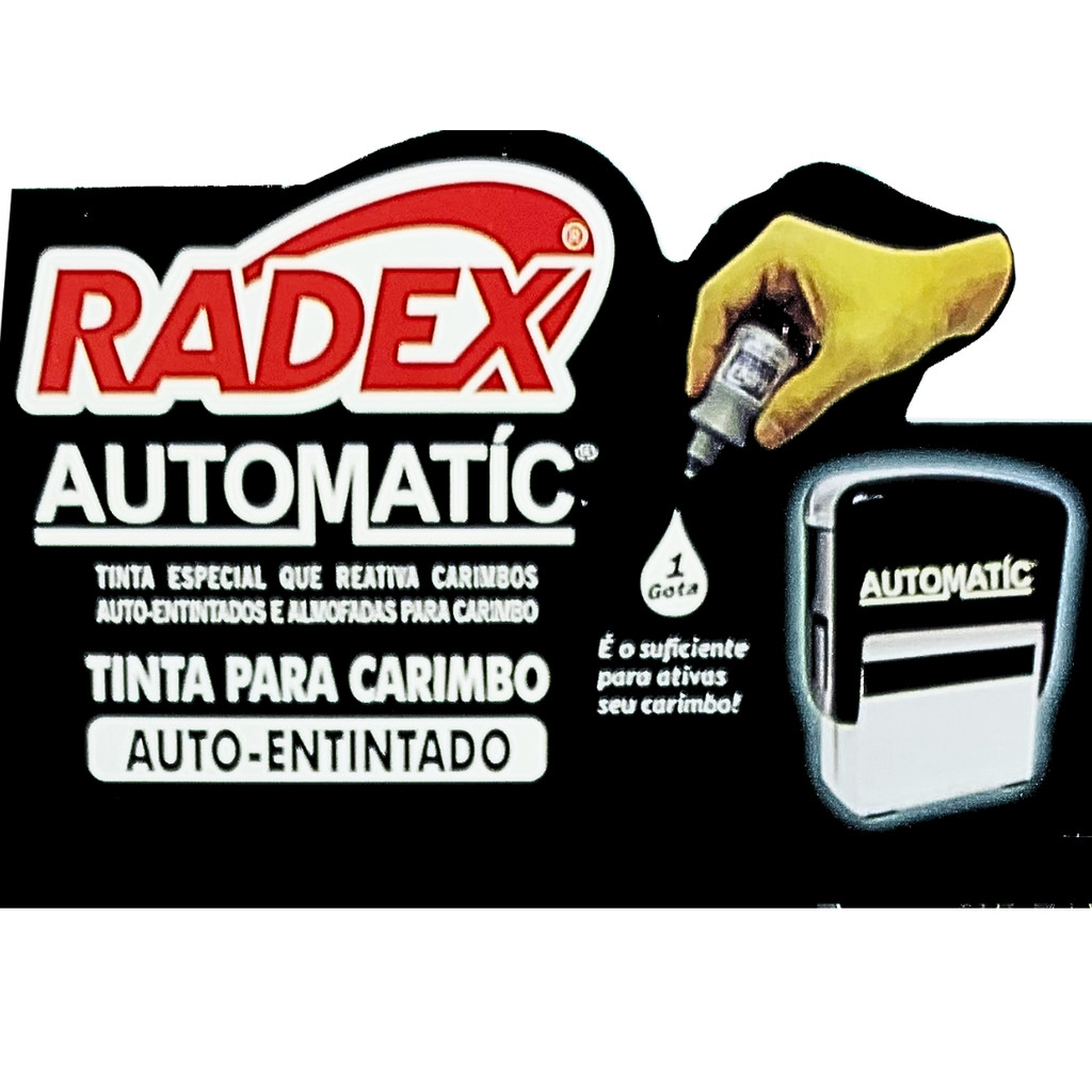 Tinta Para Carimbo Auto Entintado 40ml - RADEX Cor:Azul · foto 2
