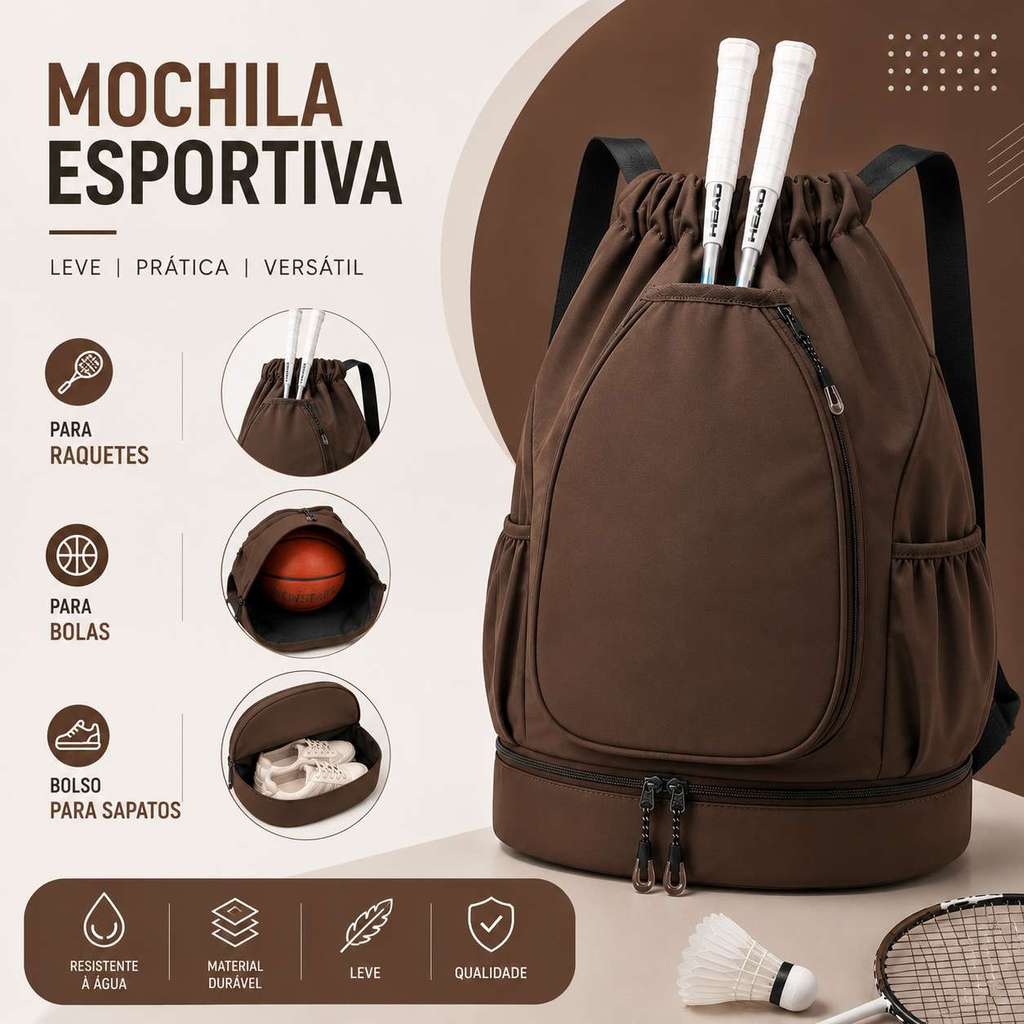 Bolsa Mochila Saco Esportiva Sacola Academia Raquete Futebol Basquete Passeio Viagem Impermeável MO-YM3001#