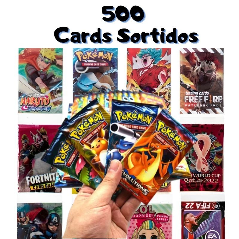 500 Cards Game Cartinhas Sortidos Misturados 125 Pacotinhos Atacado Vários Personagens TOPP